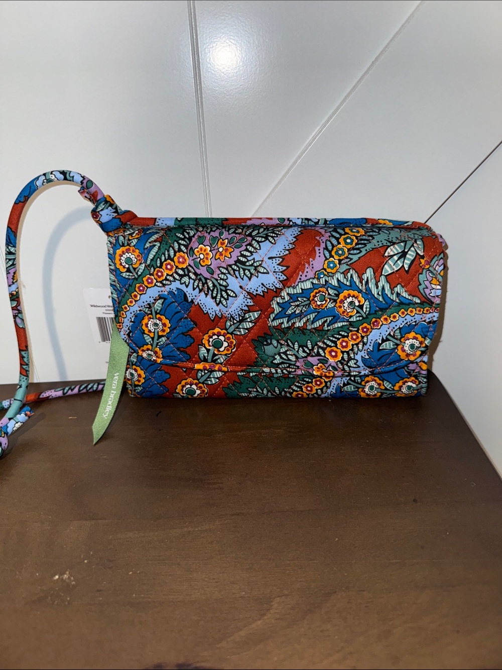Vera Bradley Flowers Feathers Crossbody Wallet